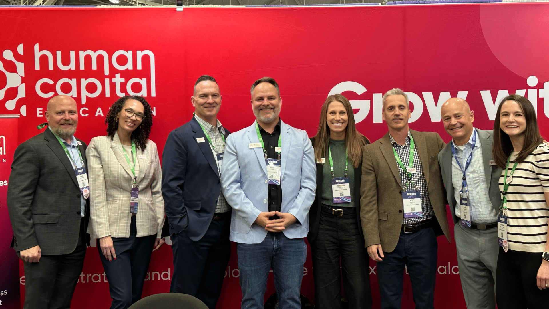Team from Human Capital Education standing in front of the Human Capital booth at NACAC 2026